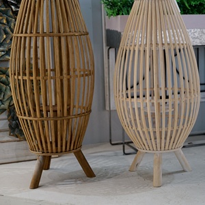Grand plancher <span class=keywords><strong>bambou</strong></span> rotin tissé bougie <span class=keywords><strong>lanterne</strong></span> décoration de la maison famille arrière-cour support jardin décoration <span class=keywords><strong>lanterne</strong></span> - Product Image 6