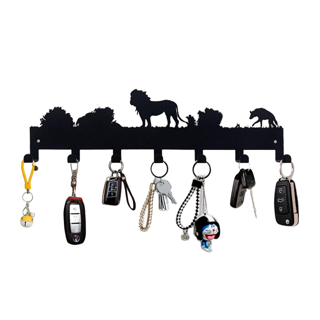 Indoor Sweet Home Letter Keys Wall Mounted Black Single Tier Eco-Friendly Metal Key Hanger Rack Living Room Home Decor