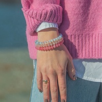 Novedades, Collar y Pulsera de Perlas de Agua Dulce de la Serie Rosa Dopamina, Ópalo de Piedra Natural, Hechos a Mano, para Mujer