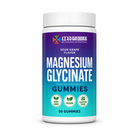 Gummies de magnésium glycinate saveur raisin aigre, 50 unités, formule personnalisée, marque privée OEM ODM, directement de l'usine