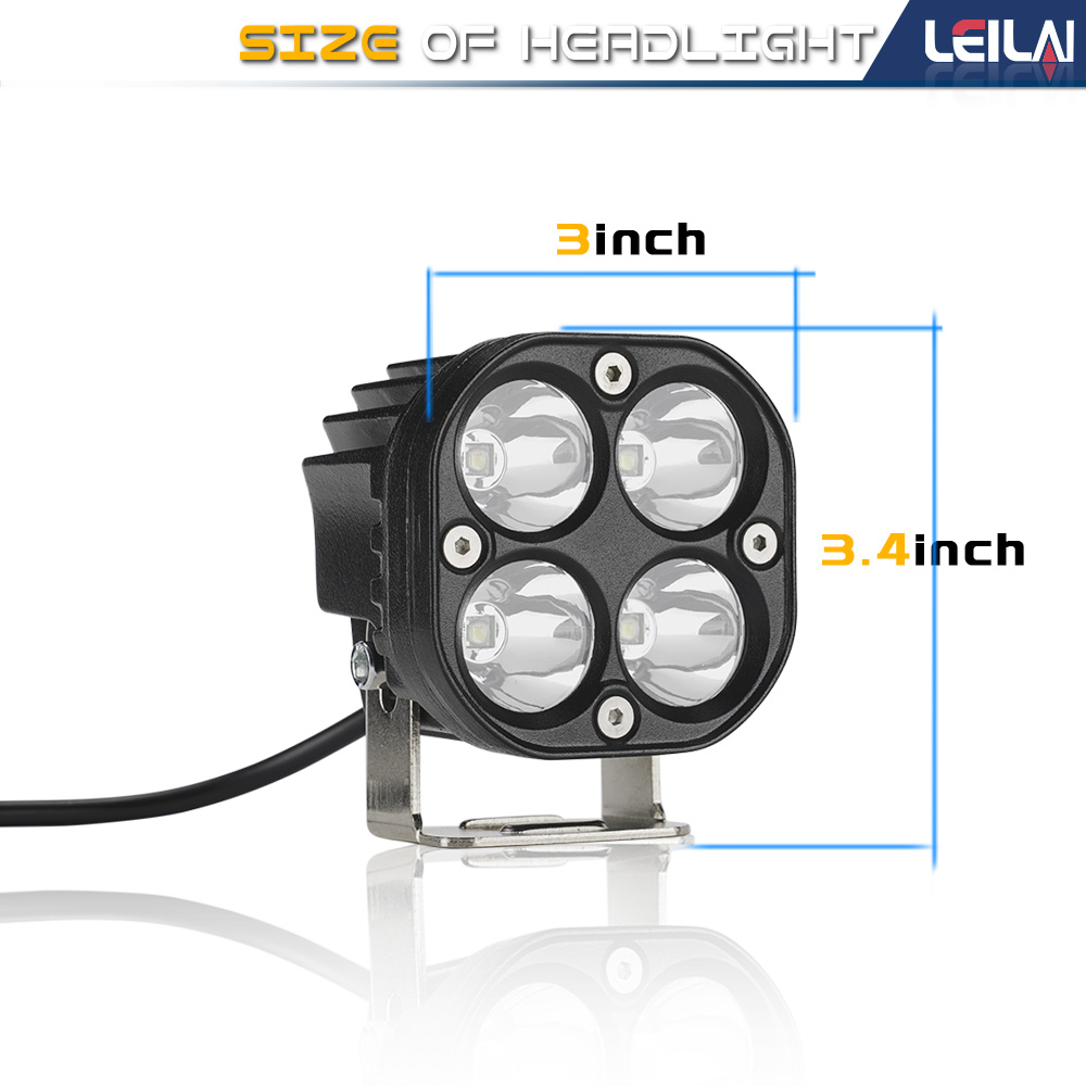 2 шт. 3 дюйма 40 Вт Светодиодный Свет 12V 24V точечного комбинированного луча для мотоцикла дальнего света