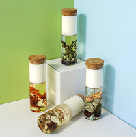 Diseño de Logotipo Personalizable, Decoración Artesanal para el Hogar, Regalo de Boda, Frascos de Vidrio con Tapa de Corcho para Diwali, Gel de Cera, Flores Secas Botánicas