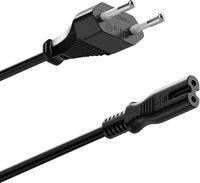 2 Pin steker Euro 1m 2m Tipe C ke IEC C7 soket lurus kabel daya angka 8 untuk PS3 PS4 HP Philips Printer TV PC Monitor