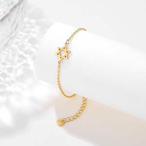 Türük Daicy dainty paslanmaz çelik yahudi yıldız bilezik Minimalist tasarım altın kaplama yıldız <span class=keywords><strong>david</strong></span> bilezik bilezik kadınlar için - Product Image 2
