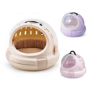 Lit <span class=keywords><strong>pour</strong></span> chat semi-fermé portable en forme de capsule spatiale avec conception thermique épaissie, abri d'hiver privé <span class=keywords><strong>pour</strong></span> chats à poils longs - Product Image 4
