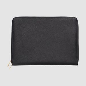 Slim 13 Inch Black Zipper Cover Saffiano Leather Laptop Sleeve Bag <strong>Case</strong> Protective - Product Image 3
