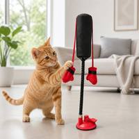 Meilleure Vente : Jouet de boxe vertical pour chat avec base à ventouse, jouet gant de boxe pour chat, divertissement autonome, anti-stress, fournitures pour animaux de compagnie