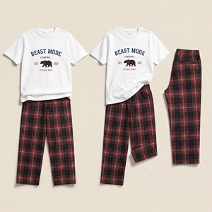 Pigiama Estivo da Uomo con Stampa Integrale, Maniche Corte e Pantaloni Lunghi, Comodo e Morbido - Product Image 2