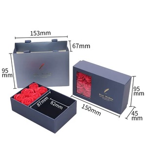 Factory Wholesale 6 Red Roses Luxury Jewelry Gift <strong>Box</strong> Eternal <strong>Flower</strong> Jewelry <strong>Box</strong> for Valentines Day - Product Image 3