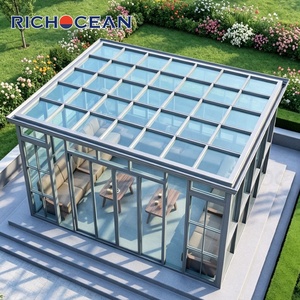 RICHOCEAN Pergola de jardin sur mesure à double vitrage, Solarium en aluminium avec vitrage trempé Low-e, Vérandas - Product Image 1