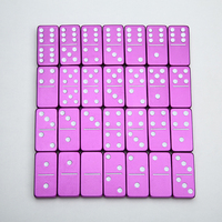 Dominos en aluminium billettes personnalisés Gravés à la main en acier inoxydable Titane Aluminium Double 6 dominos métalliques