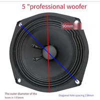 5 "orta Subwoofer hoparlör araba Subwoofer ses sütun kauçuk kenar 80mm büyük manyetik 4 Ohm 30w