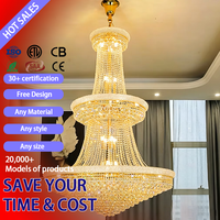 Lustre suspendu moderne en or DUOMEIJU pour la maison, le bureau, grand projet, cristal K9, LED, plafonnier, garantie de 2 ans
