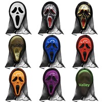 Masque en latex d'horreur pour Halloween, Scream 6, effrayant, Grim Reaper, costume COS, accessoires fantômes pour enfants