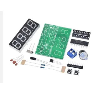 Mikrokontroler empat digit jam digital kit produksi elektronik empat digit jam listrik DIY