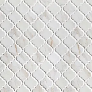 Sunwings Recycled Glass Mosaic Tile | Stock In US | Gold Calacatta Latern Marble Looks Mosaics Wall And Floor Tile