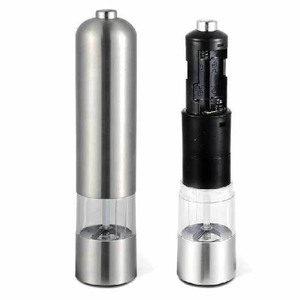 Utensilios de Cocina, Molinillo de Sal y Pimienta Eléctrico Automático con Núcleo de Cerámica Metálica, Ajustable y Portátil, Juego de Molinillos de Especias - Product Image 3
