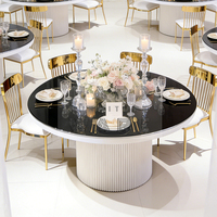 Nouvelle Arrivée - Tables de Banquet Modernes avec Plateau en Verre Miroir pour Hôtels, Mariages et Événements