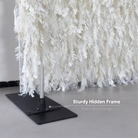 Décoration murale en tissu blanc à motif de fleurs de givre simulé, fabriquée en Chine pour mariages et hôtels, designs personnalisés disponibles, livraison rapide BBGS