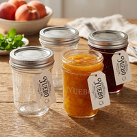 Bocaux en verre avec couvercle, contenants en verre de luxe, petits pots à confiture de 150 ml et 250 ml, pots en verre de 350 grammes, pots de 8 oz pour confitures