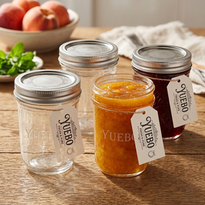 Frascos de vidrio con tapa, envases de vidrio de lujo, pequeños frascos para mermelada de 150 ml y 250 ml, frascos de vidrio de 350 gramos, frascos de 8 oz para mermeladas - Product Image 1