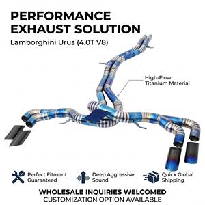 Système d'échappement Catback Vortex Burned Blue Titanium avec embouts en carbone pour Lamborghini Urus V8 4.0T 2018-2025 Kits à monter sur les points de fixation - Product Image 1