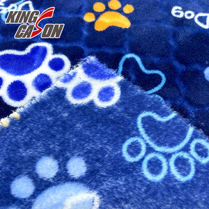 KINGCASON Manufacturer Wholesale Solid Customized Design Anti-pill Cute Paw Printed Flannel Fleece Fabric for Home Textiles - Product Image 5