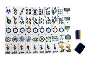 Offre Spéciale <span class=keywords><strong>Coupe</strong></span> <span class=keywords><strong>du</strong></span> <span class=keywords><strong>Monde</strong></span> de Football : Mahjong Coloré de Luxe 160 Tuiles en Acrylique Pliable Écologique – Mahjong Américain de Football - Product Image 2