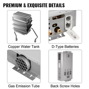 Chauffe-eau instantané sans réservoir au <span class=keywords><strong>gaz</strong></span> GPL/GNL VEVOR (entrepôt UE/US) 6-18L pour extérieur/jardin/camping-car/usage domestique - Product Image 5