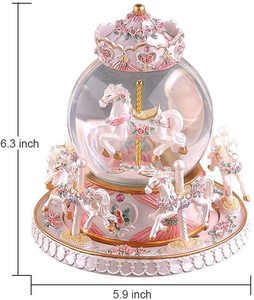 Caja de Música Giratoria con Bola de <span class=keywords><strong>Cristal</strong></span> y Globo de Nieve con Canción de <span class=keywords><strong>Castillo</strong></span> en el Cielo, Iluminación y Cambio de Color, Perfecta para Cumpleaños - Product Image 2