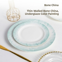 Bone China Unterglasur-Teller mit festem Muster für den gewerblichen Gebrauch, mikrowellengeeignet, hitzebeständig, im chinesischen Stil, Tangshan-Teller