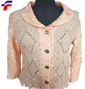 Nuovo arrivo: <span class=keywords><strong>Giacca</strong></span>/<span class=keywords><strong>camicia</strong></span> da <span class=keywords><strong>donna</strong></span> in tessuto T/C rosa cipria con pieghe e fori, taglia unica. - Product Image 1