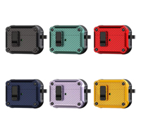 Coque en carbone pour Airpods 4, étui de protection en TPU PC, valise de luxe, étui de protection de designer pour Apple Airpods 4