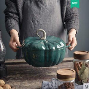 Four hollandais <span class=keywords><strong>en</strong></span> <span class=keywords><strong>fonte</strong></span> <span class=keywords><strong>en</strong></span> forme de citrouille de qualité supérieure Fourniture B2B Casserole émaillée ODM OEM pour marmite à ragoût d'Halloween - Product Image 5