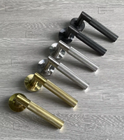Poignée de porte à levier moleté en acier inoxydable 304 Smartoss, finition satinée/chromée, moderne, en forme de L, avec rosette, pour hôtels et appartements – Installation facile