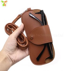Travel Sunglasses Bag with Strap Portable <b>Glasses</b> <b>Case</b> PU Leather Slim Sunglasses Pouch - Product Image 4
