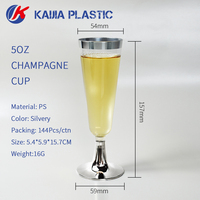 Flûtes à champagne en plastique transparentes de 5 oz, gobelets jetables pour toast, couleur personnalisée pour mariage, mimosa, vin mousseux