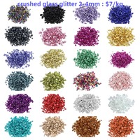 Kaca Pecah Metalik Tak Beraturan, Glitter Batu Kaca Kecil, Potongan Kaca Pecah Kecil untuk Dekorasi Slime Grosir-Pabrik Langsung MOQ 1kg