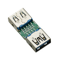 Adaptador USB 3.0 de Hembra a Hembra 2 en 1 con Borde Recto y Placa PCB de 32.0mm, Conector de Transferencia de Datos de 10Gbps Reales