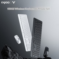 Rapoo 9500S Set Mouse Keyboard Nirkabel Multi Mode 110 Tombol Ultra Tipis 3.9Mm Baterai 12 Bulan untuk Laptop PC Kantor