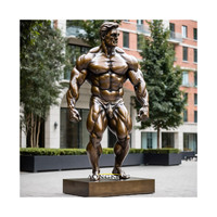 Statue de musculation géante en bronze, sculpture d'homme fort, œuvre d'art, sculpture de corps masculin en métal