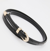 Ceinture en cuir fine pour femmes en gros, ceinture en PU fine pour robes