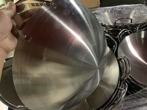 <span class=keywords><strong>Wok</strong></span> de Acero Inoxidable con Asas de Madera, Doble Asa, Fondo Redondo, Sin Recubrimiento, para Estufa de Gas, Uso Comercial, Sartén para Saltear, Gran Capacidad - Product Image 5
