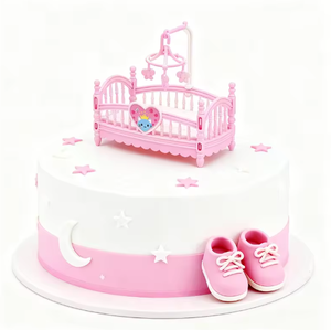 Decorazione per <span class=keywords><strong>Torta</strong></span> a Forma di Culla per Baby Shower, Battesimo e Compleanno - Product Image 2