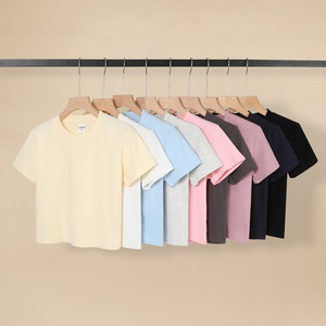 T-shirt à manches courtes et col rond pour femme Trust Your Choice, 230g coton élasthanne, coupe ajustée, respirant, vêtement décontracté, nouveau design, 230g Cot - Product Image 5