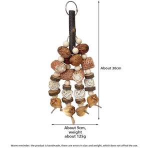 Eco-friendly uso quotidiano giocattoli da masticare per animali domestici distruttivo stile di macinazione uccello giocattolo corda di vite palla di legno di noce pannocchia di mais borsa confezionata per - Product Image 6