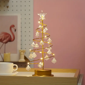 LED Iron Art Crystal Christmas Five-pointed Star Christmas Tree Light Diamond Room Bedroom Decoration Night Lamp - Product Image 1