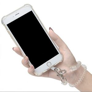 Wholesale Telephone Wire <b>Key</b> Ring Hanging Lobster Clasp Keychain Elastic Loop Spring <b>Lanyard</b> Tether Mobile Phone Straps - Product Image 4