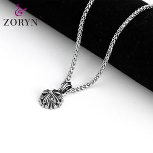 Colliers pendentifs en acier inoxydable Ganesh, le dieu éléphant, bijoux de mode religieux hindou gothique punk vintage en acier titane pour hommes - Product Image 4