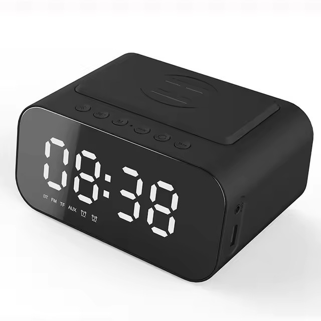 5 1 BT510 5W LED Two-Way Audio Clock Wireless Blue Tooth Speaker Sunrise Alarm FM Radio Multifunction Desktop Wireless Charger